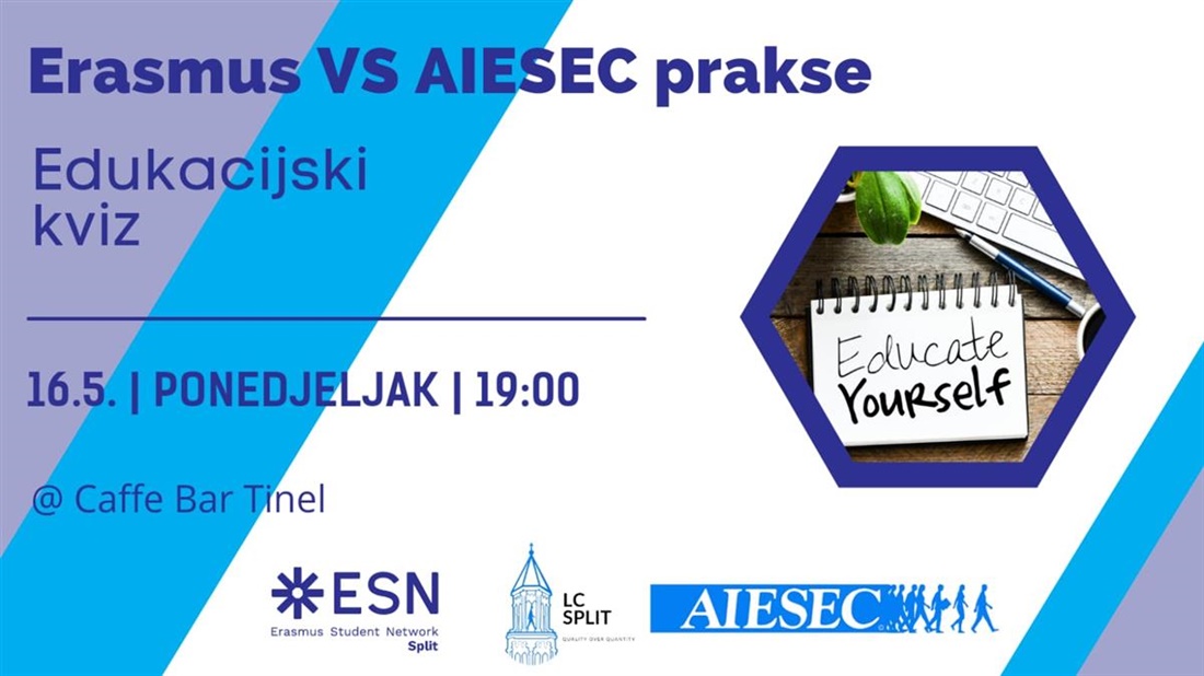 AIESEC Split i ESN Split zajedno organiziraju edukacijski kviz na Kampusu