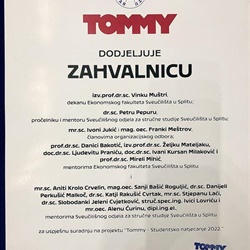 SVEČANI ZAVRŠETAK PROJEKTA „TOMMY – STUDENTSKO NATJECANJE 2022“ I DODJELA NAGRADA