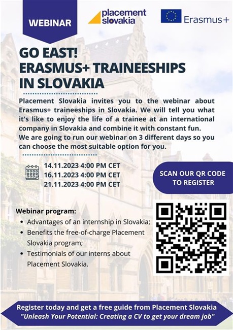 Webinar about Erasmus traineeships in Slovakia