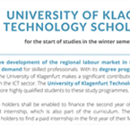University of Klagenfurt Technology Scholarships: application call for the start of studies in the winter semester 2024/25