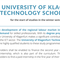 University of Klagenfurt Technology Scholarships: application call for the start of studies in the winter semester 2024/25