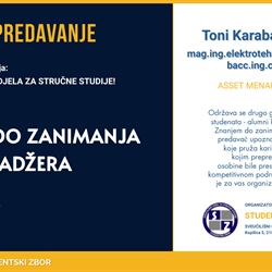 Gostujuće predavanje Tonija Karabatića, mag.ing.elektrotehnike, na temu "Znanjem do zanimanja Asset menadžera"
