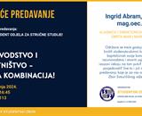 Gostujuće predavanje - Ingrid Abram, mag.oec.
