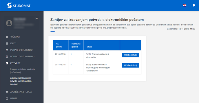 Potvrde s elektroničkim pečatom (e-potvrde) u ISVU