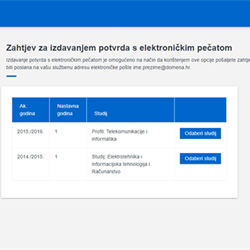 Potvrde s elektroničkim pečatom (e-potvrde) u ISVU
