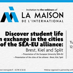 Pridružite se SEA-EU webinaru: Otkrijte studentski život u Brestu, Kielu i Splitu!