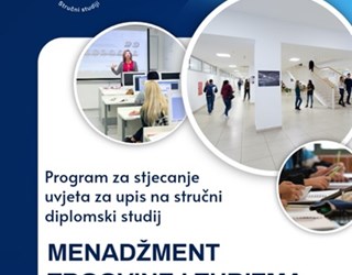 Poziv na upis Programa za stjecanje uvjeta za upis na stručni diplomski studij Menadžment trgovine i turizma