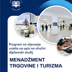Poziv na upis Programa za stjecanje uvjeta za upis na stručni diplomski studij Menadžment trgovine i turizma