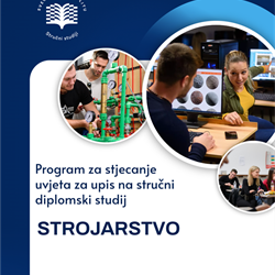 Poziv na upis Programa za stjecanje uvjeta za upis na stručni diplomski studij Strojarstva