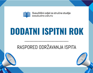 RASPORED ODRŽAVANJA ISPITA - DODATNI ISPITNI ROK (26. rujna 2025.)