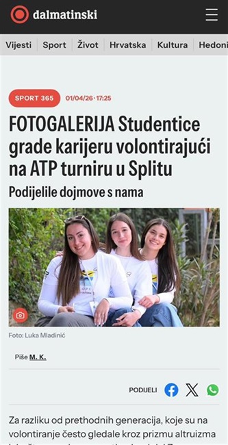 Studentice kolegija Menadžment događaja u organizaciji ATP turnira Split Open Jolly Autoline!