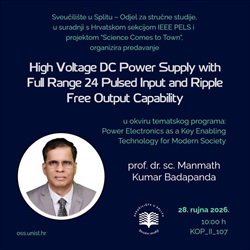 Predavanje "High Voltage DC Power Supply with Full Range 24 Pulsed Input and Ripple Free Output Capability"
