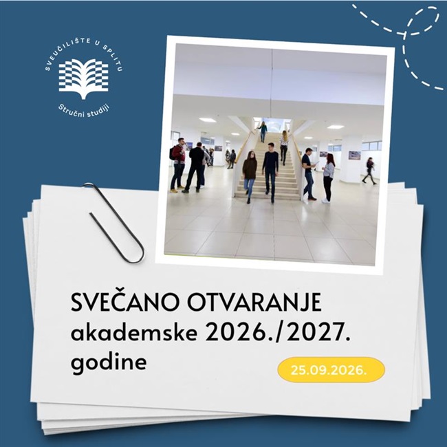 Svečano otvaranje akademske 2026./2027. godine